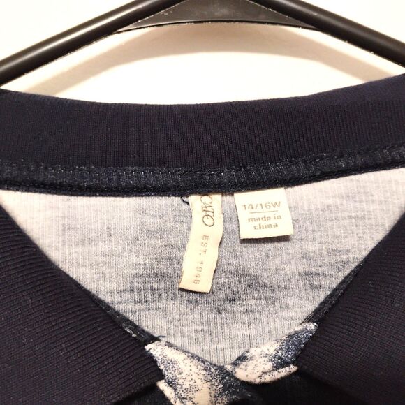 CATO 14/16W womens blue shirt Short Sleeve Button Down Striped adult outdoor - Picture 3 of 4